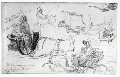 Pony and Traps on Francis Street, London, 1835